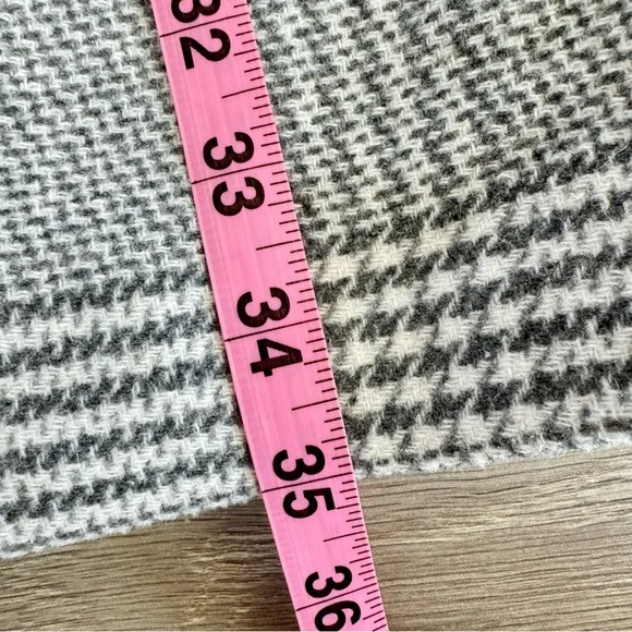 Abercrombie & Fitch Wool Blend The Dad Coat Houndstooth Gray Plaid Size XSP - Picture 15 of 16